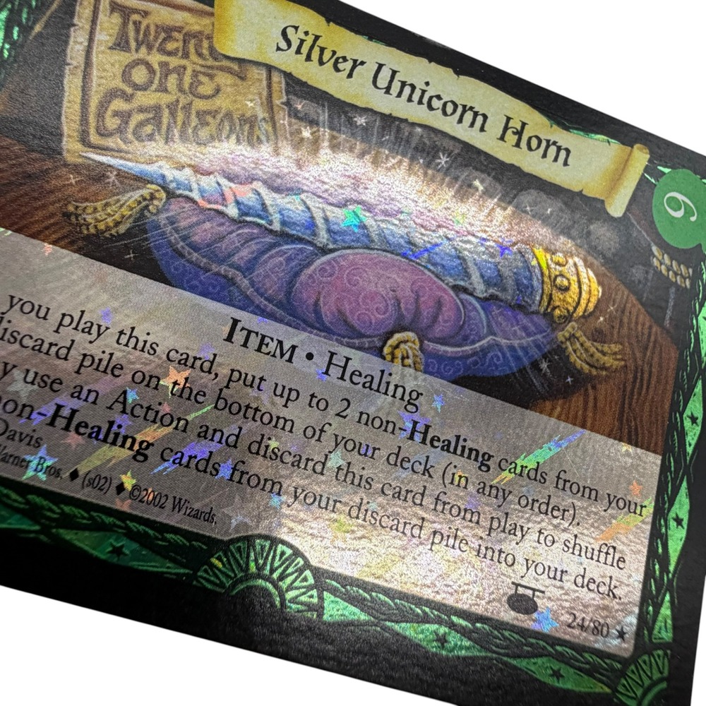 Harry Potter TCG Silver Unicorn Horn 24/80 Diagon Alley Rare Star Foil 2002 WOTC